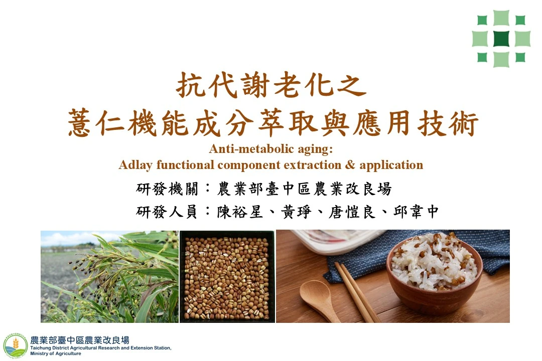 抗代謝老化之薏仁機能成分萃取與應用技術
